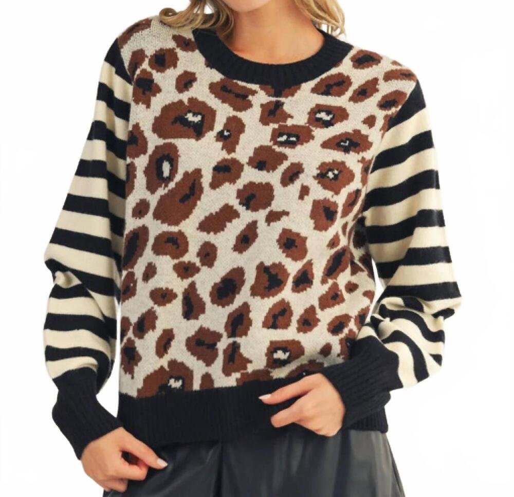 NEW JODIFL finding a little peace sweater in leopard